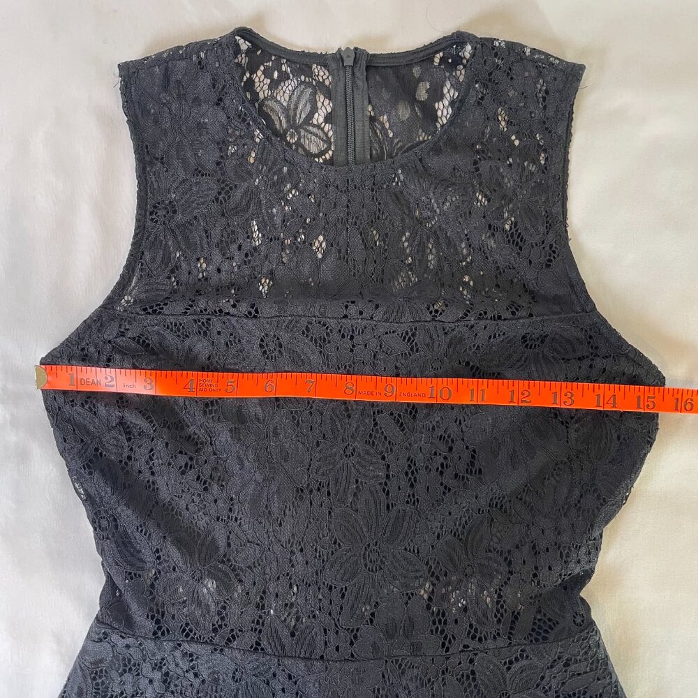 Lulus Everleigh Black Lace Mini Fit & Flare Dress Lined Sleeveless Size S - Picture 8 of 16